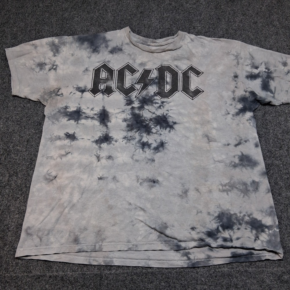 ACDC Black Tie Dye T Shirt Size Medium Adult